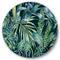 Designart - Natural Leaves Exotic On Dark I - Tropical Metal Circle Wall Art